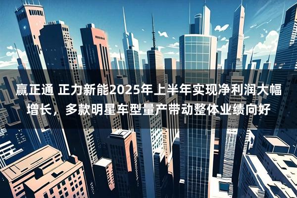赢正通 正力新能2025年上半年实现净利润大幅增长，多款明星车型量产带动整体业绩向好