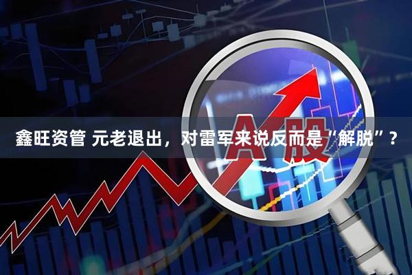 鑫旺资管 元老退出，对雷军来说反而是“解脱”？